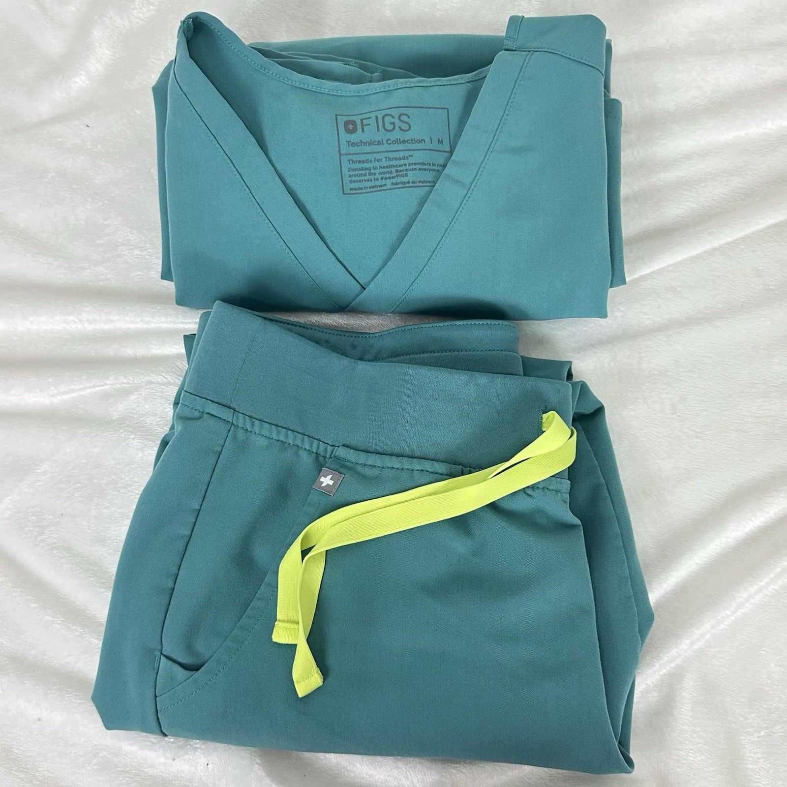 Figs Limited Edition Marine Catarina Top Zamora Jogger Pant Scrub Set Size M/P